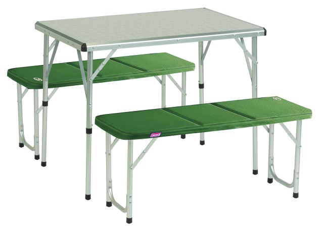 COLEMAN Vielseitiger Campingtisch Pack-Away™ Table mit zwei Sitzbänken für bis zu 4 Personen. Platzsparend verstaubar