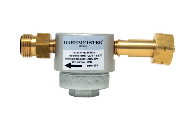 DREHMEISTER Gasflaschenfilter Smart W21,8 x 1/14 LH (lange Version)
