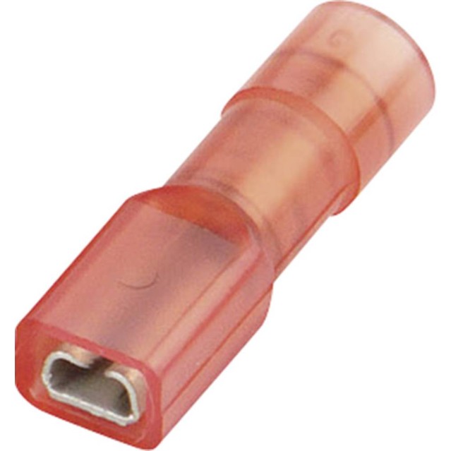 Flachsteckhülse für Kabelstärke 0,5-1,0 mm² - Breite 2,8mm - lisoliert Polyamid 6.6 - rot
