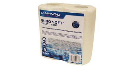 CAMPINGAZ Eurosoft Toilettenpapier mit spezieller Löslichkeit für Chemietoiletten. Packungsinhalt 4 Rollen