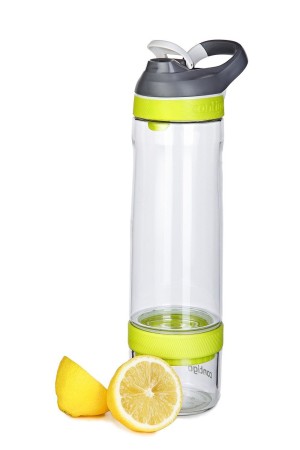 Contigo Autoseal Cortland Infuser Trinkflasche, Wasserflasche (für Obstzugabe) 770ml (Clear Vibrant Lime)