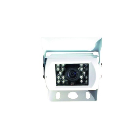 Telecamera posteriore universale Antarion con alloggiamento in acciaio inox per camper, bianco