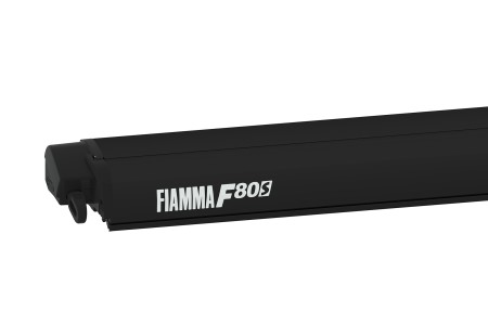 FIAMMA F80S Markise Wohnmobil, Wohnwagen - Gehäuse schwarz, Tuchfarbe Royal Grey