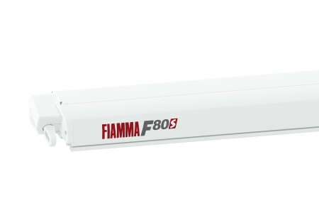 FIAMMA F80S auvent camping car, caravane - boîtier blanc, Couleur du tissu Royal Grey