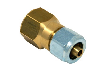 Connector 3/4" UNF -> 8 mm thermoplastic pipe